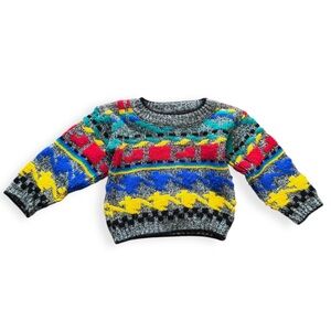 Children’s 90’s Vintage Multicolor Knit Barrel Sweater/Jumper